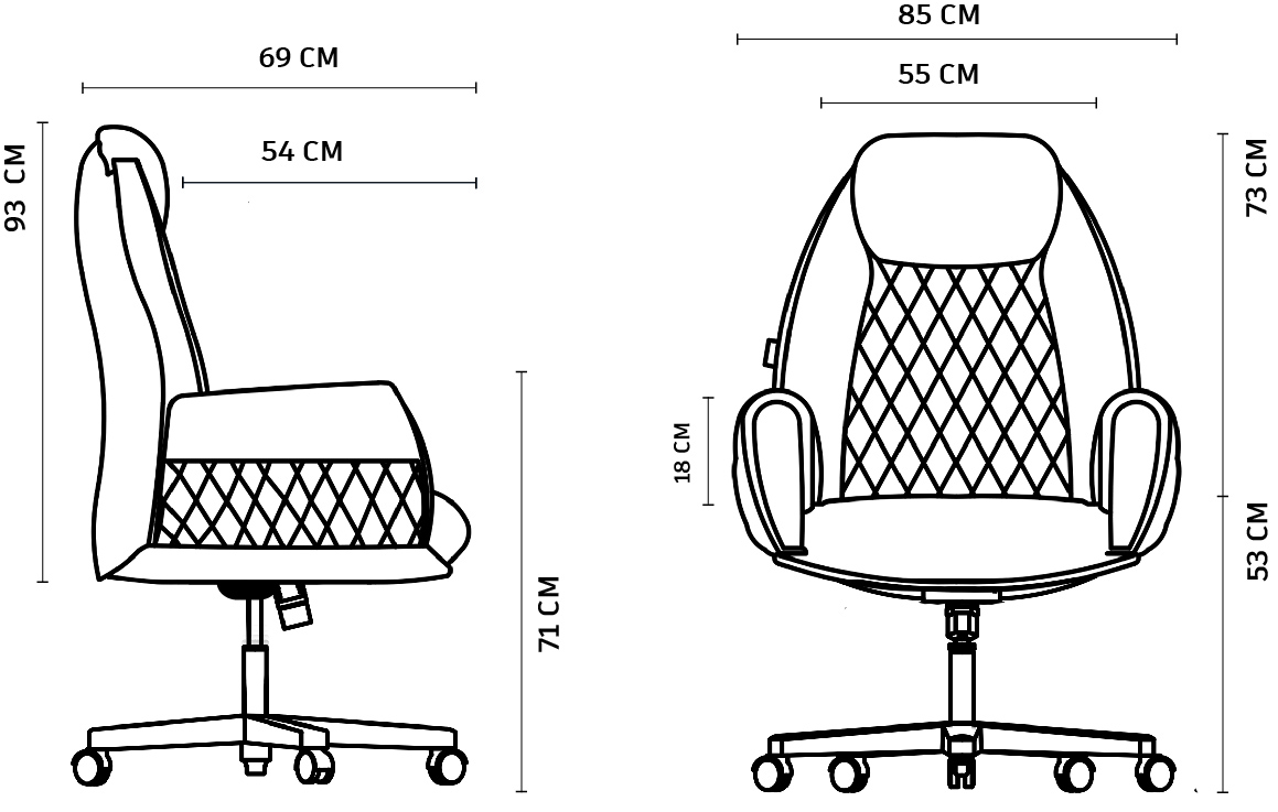 صندلی اداری معاونتی رولکس - کد A2092W500.گلدسیت