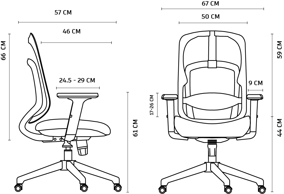 صندلی اداری کارشناسی مدل آسو – کد – E2306FGr110